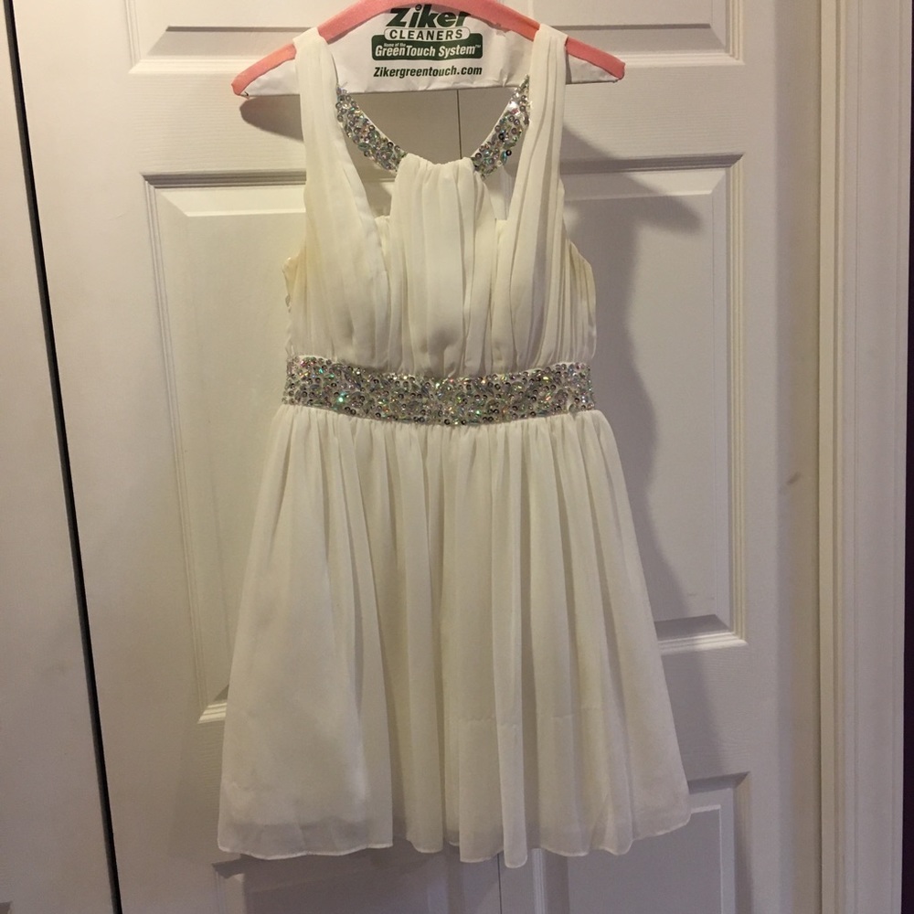White Formal Dress with Sequins